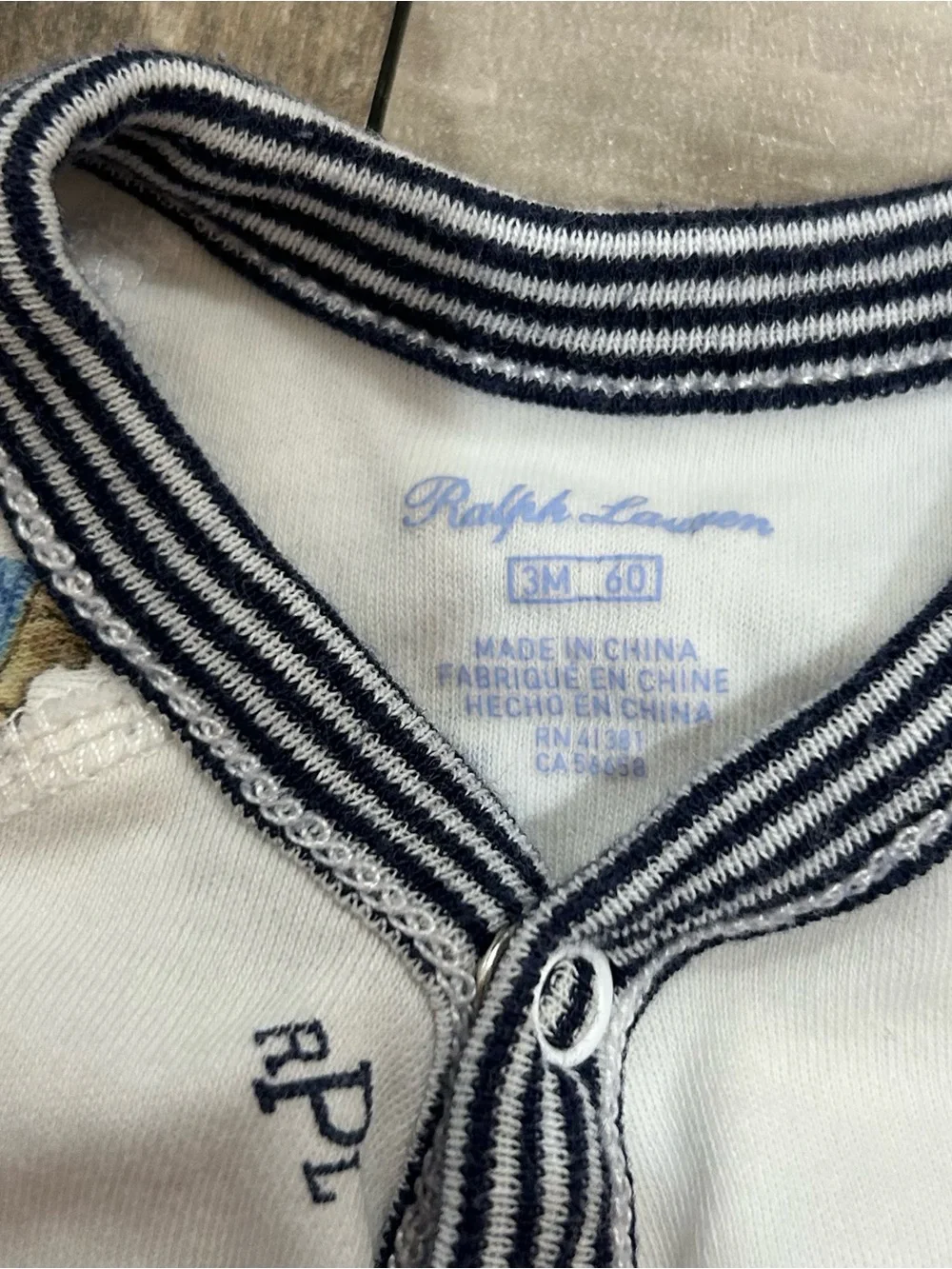 2 Ralph Lauren Baby Navy One-Piece Footed Rompers